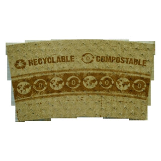 World Centric 10-20 Ounce 100% Pcw Paper Compostable Hot Cup Sleeve, 500 Each, 2 Per Case