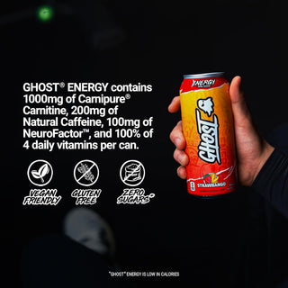 Ghost Energy Drink, Strawbango, 16oz (Pack of 12)