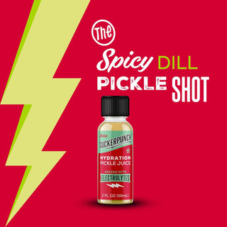 SuckerPunch Electrolyte Pickle Juice Shot, Spicy Pepper, 2oz (Pack of 12)