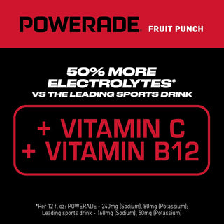 POWERADE Electrolyte Enhanced Sports Drink, Fruit Punch, 20 fl oz (Pack of 24)