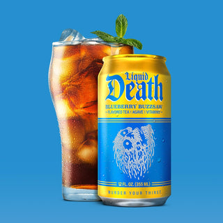 Liquid Death Iced Tea, Blueberry Buzzsaw, 12oz (Pack of 12)