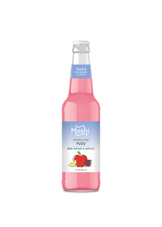Moshi Yuzu Sparkling Drink, Red Shiso & Apple, 12oz (Pack of 12)