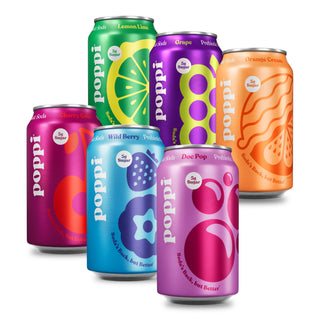 Poppi Prebiotic Soda, Crowd Pleasers Variety, 12oz (Pack of 12)
