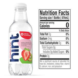 Hint Fruit-Infused Water, Strawberry Kiwi, 16oz (Pack of 12)