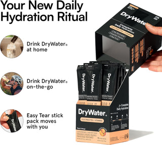 DryWater Electrolyte Powder Packets, Peach Mango, 0.39oz (Pack of 12)