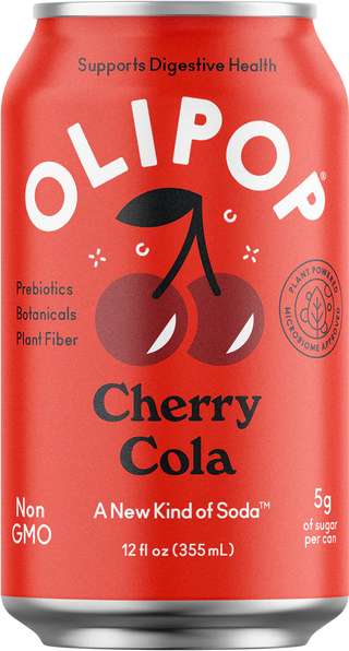 Olipop Sparkling Prebiotic Soda, Cherry Cola, 12oz (Pack of 12)