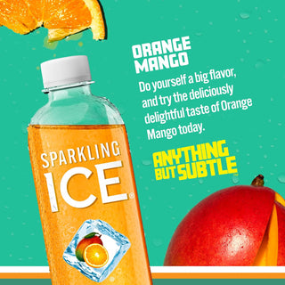 Sparkling Ice Flavored Sparkling Water, Orange Mango, 17 oz (Pack of 12)