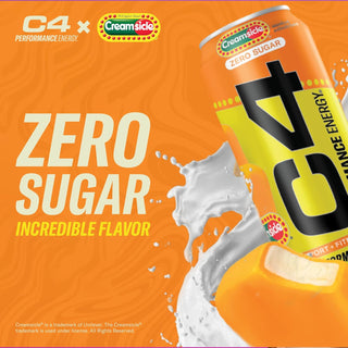 Cellucor C4 Performance Zero Sugar Energy Drink, Orange Creamsicle, 16oz (Pack of 12)