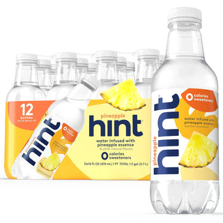 Hint Fruit-Infused Water, Pineapple, 16oz (Pack of 12)
