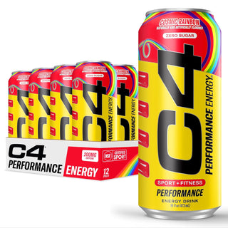 Cellucor C4 Performance Zero Sugar Energy Drink, Cosmic Rainbow, 16oz (Pack of 12)