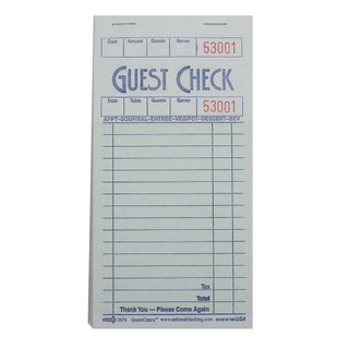Ncco Guest Check 1 Part 3.5X6.75, 2500 Each