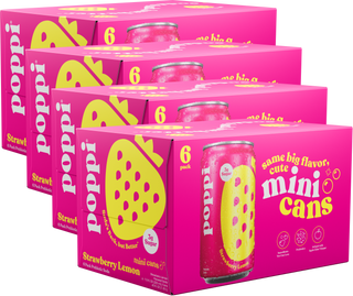 Poppi Prebiotic Soda, Strawberry Lemon, 7.5oz Mini Cans - Multi-Pack