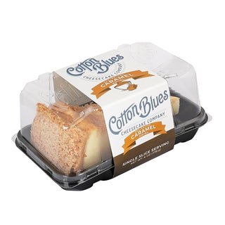 Cotton Blues Cheesecake Co. Sea-Salted Caramel Swirl Cheesecake Slice, 6 Ounce, 12 Per Case