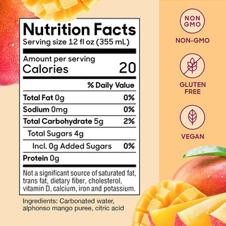 Sanzo Flavored Sparkling Water, Mango (Alphonso), 12oz (Pack of 12)