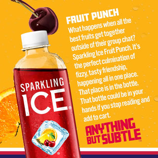Sparkling Ice Flavored Sparkling Water, Fruit Punch, 17 oz (Pack of 12)