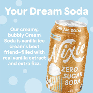 Nixie Organic Zero Sugar Soda, Cream Soda, 12oz (Pack of 12)