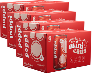 Poppi Prebiotic Soda, Classic Cola, 7.5oz Mini Cans - Multi-Pack