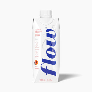 Flow Alkaline Spring Water, Peach and Blueberry, 16.9oz (Pack of 12)