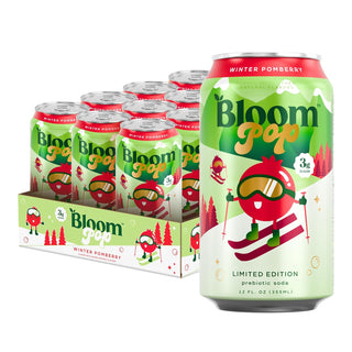Bloom Pop Prebiotic Soda, Winter Pomberry, 12oz (Pack of 12)