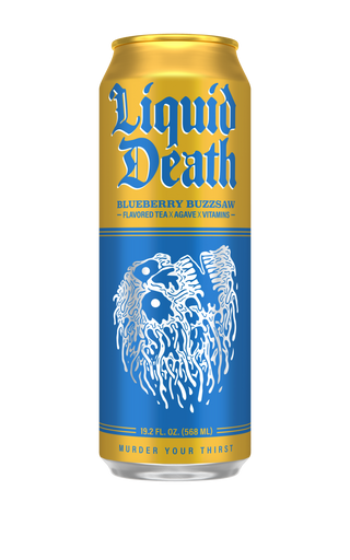 Liquid Death Iced Tea, Blueberry Buzzsaw, 19.2oz King Size (Pack of 12)
