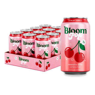 Bloom Pop Prebiotic Soda, Shirley Temple, 12oz (Pack of 12)