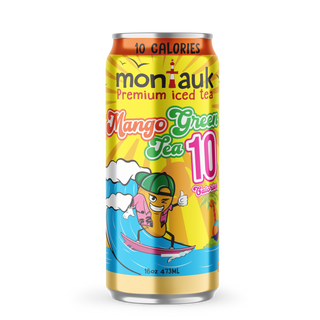 Montauk Premium Iced Tea, Mango Green Tea, 16oz Cans (Pack of 12)