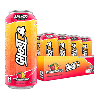 Ghost Energy Drink, Strawbango, 16oz (Pack of 12)