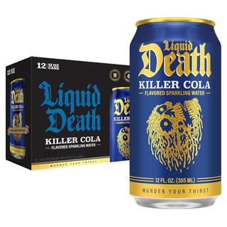 Liquid Death Sparkling Water, Killer Cola, 12oz (Pack of 12)