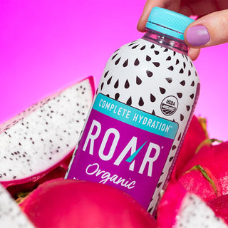 ROAR Organic Electrolyte Infusion Drink, Dragon Fruit Punch, 18 oz (Pack of 12)