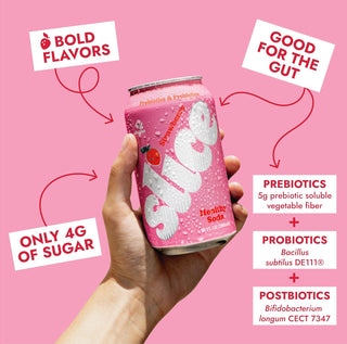 Slice Prebiotic & Probiotic Soda Pop, Strawberry, 12oz (Pack of 12)
