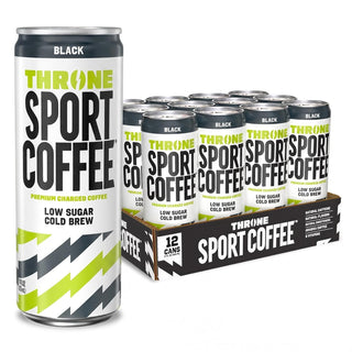 Throne Sport Cold Brew Coffee, Black, 11oz (Pack of 12)