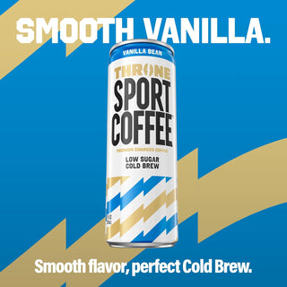 Throne Sport Cold Brew Coffee, Vanilla Bean, 11oz (Pack of 12)