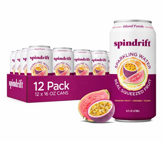 Spindrift Fruit Flavored Sparkling Water, Island Punch, 16oz (Pack of 12)
