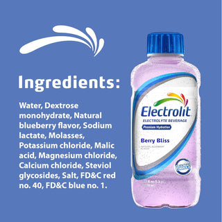 Electrolit Electrolyte Hydration Beverage, Berry Bliss, 21oz (Pack of 12)