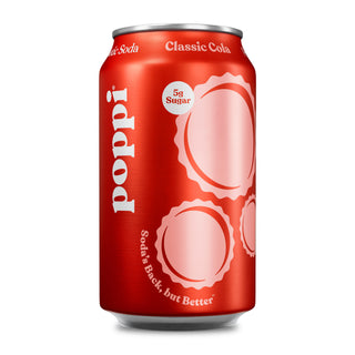 Poppi Prebiotic Soda, Classic Cola, 12oz (Pack of 12)