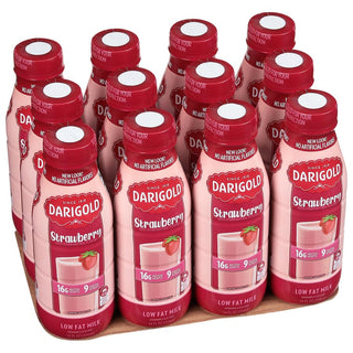 Darigold Shelf Stable Low Fat Flavored Milk, Strawberry, 14oz (Pack of 12)