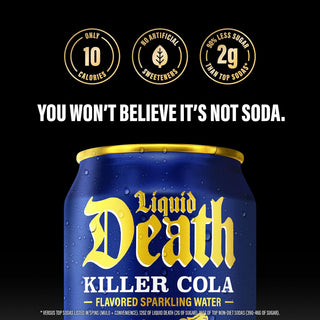 Liquid Death Sparkling Water, Killer Cola, 12oz (Pack of 12)
