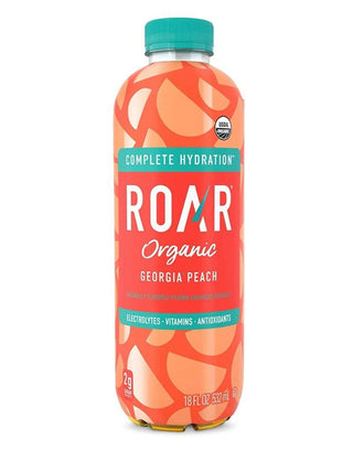 ROAR Complete Hydration Organic Drink, Georgia Peach, 18 oz (Pack of 12)