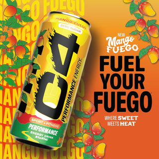 Cellucor C4 Performance Zero Sugar Energy Drink, Mango Fuego, 16 oz (Pack of 12)