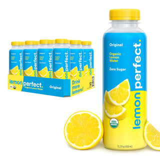 Lemon Perfect Lemon Water, Original Lemon, 15.2oz (Pack of 12)