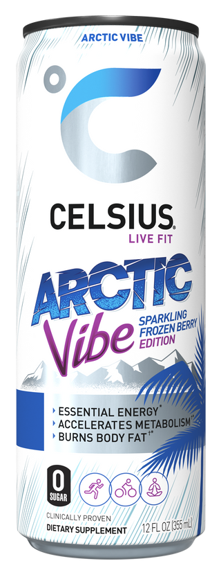 CELSIUS Sparkling Energy Drink, Frozen Berry Arctic Vibes, 12oz (Pack of 12)