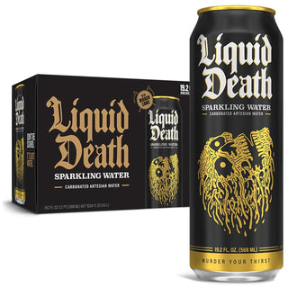 Liquid Death Sparkling Mountain Water 19.2oz King Size (Pack of 12)