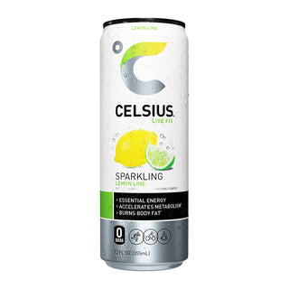 CELSIUS Sparkling Energy Drink, Lemon Lime, 12oz (Pack of 12)