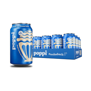 Poppi Prebiotic Soda, Cream, 12oz (Pack of 12)