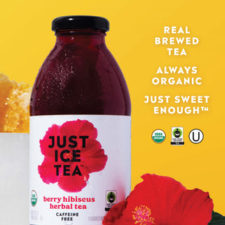 Just Ice Tea, Berry Hibiscus Herbal Tea, 16oz (Pack of 12)