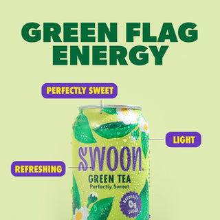 SWOON Sugar Free Iced Tea, Green Tea, 12oz (Pack of 12)