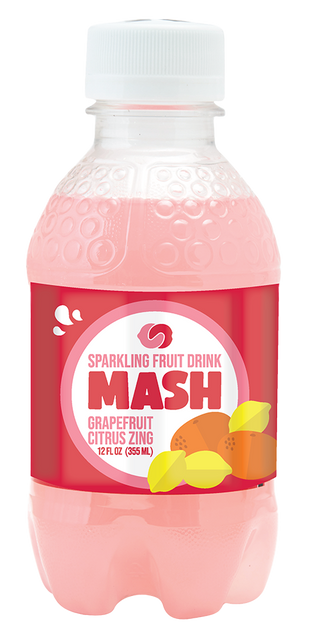 Mash Sparkling Fruit Drink, Grapefruit and Citrus Zing, 16oz (Pack of 12)