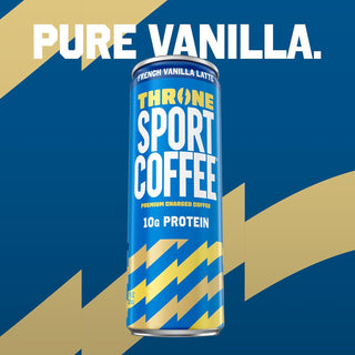 Throne Sport Cold Brew Coffee 10g Protein, French Vanilla Latte, 11oz (Pack of 12)