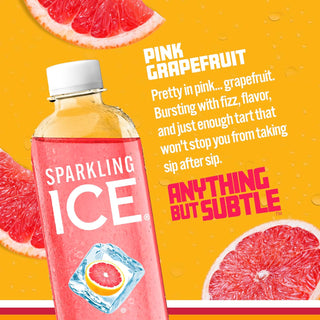 Sparkling Ice Flavored Sparkling Water, Pink Grapefruit, 17 oz (Pack of 12)