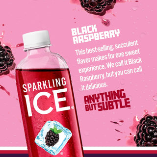 Sparkling Ice Flavored Sparkling Water, Black Raspberry, 17 oz (Pack of 12)